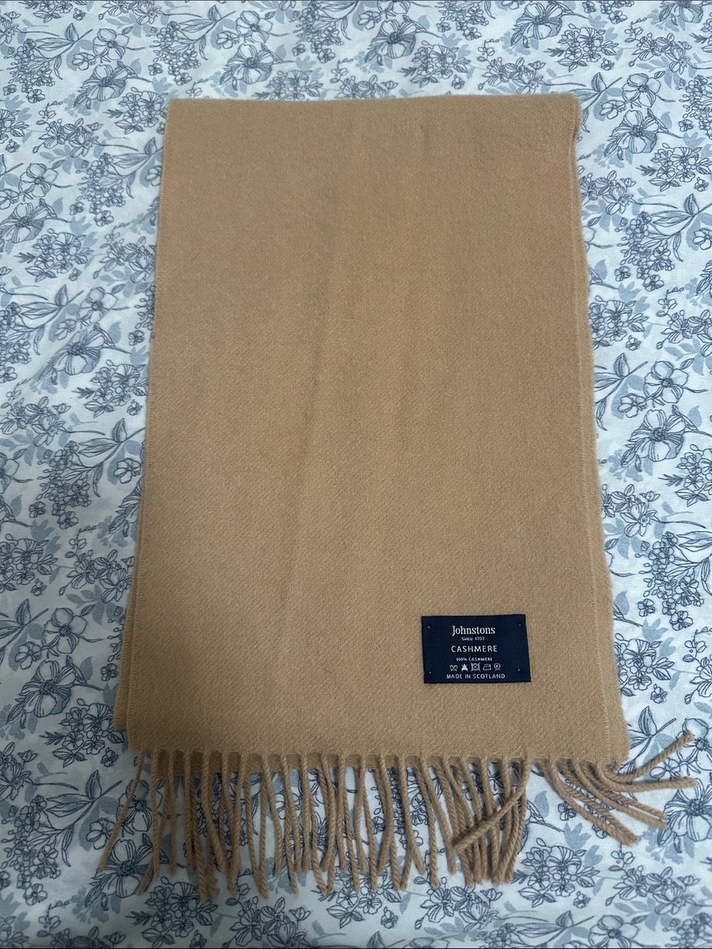 Johnstons of Elgin Camel Cashmere Scarf